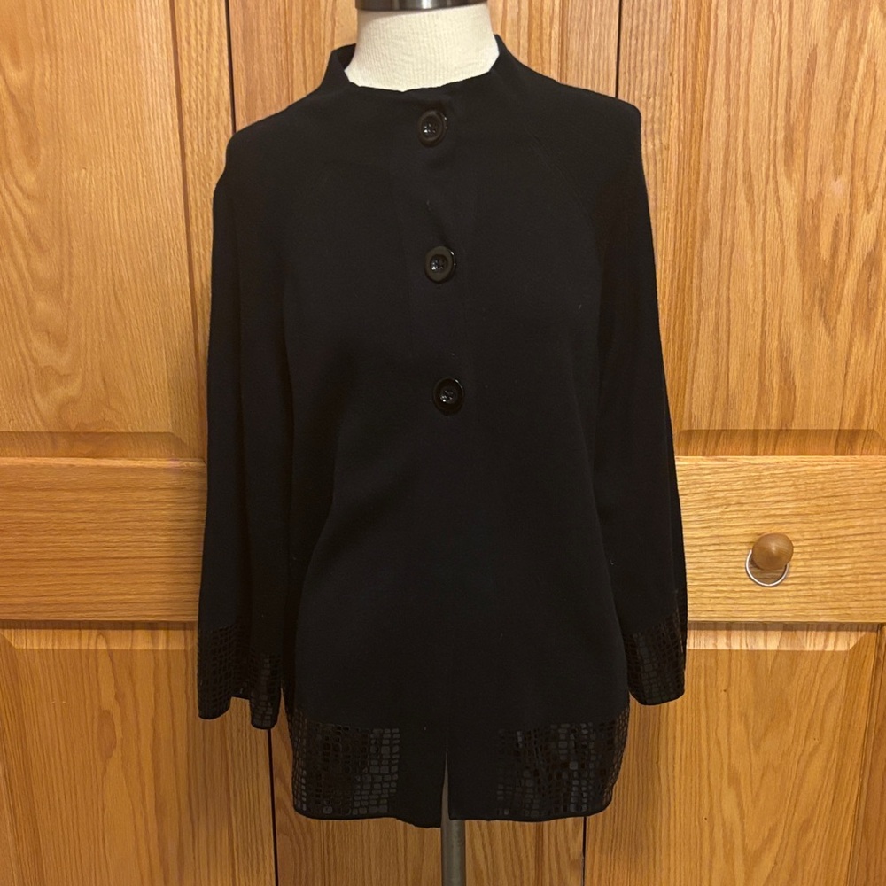 Dana Buchman Black Knit Cardigan
